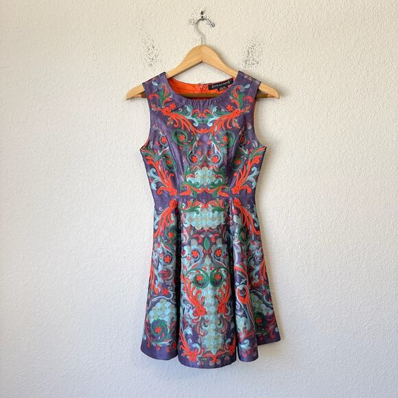 PANKAJ & NIDHI ANTHROPOLOGIE Octave Mini Dress Floral Embroidered - Picture 1 of 12